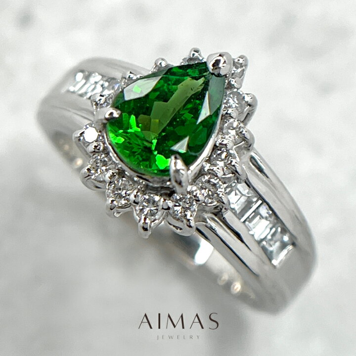 楽天市場】グリーンガーネット 1.05ct リング 11.5号 PT850 プラチナ 