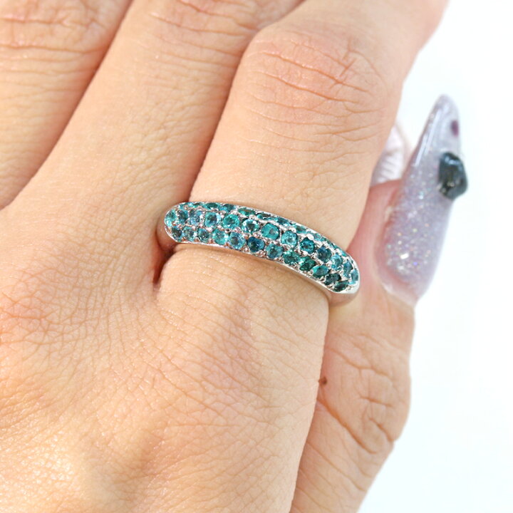 楽天市場】パライバトルマリン 0.81ct リング 10.5号 K18WG ホワイト  