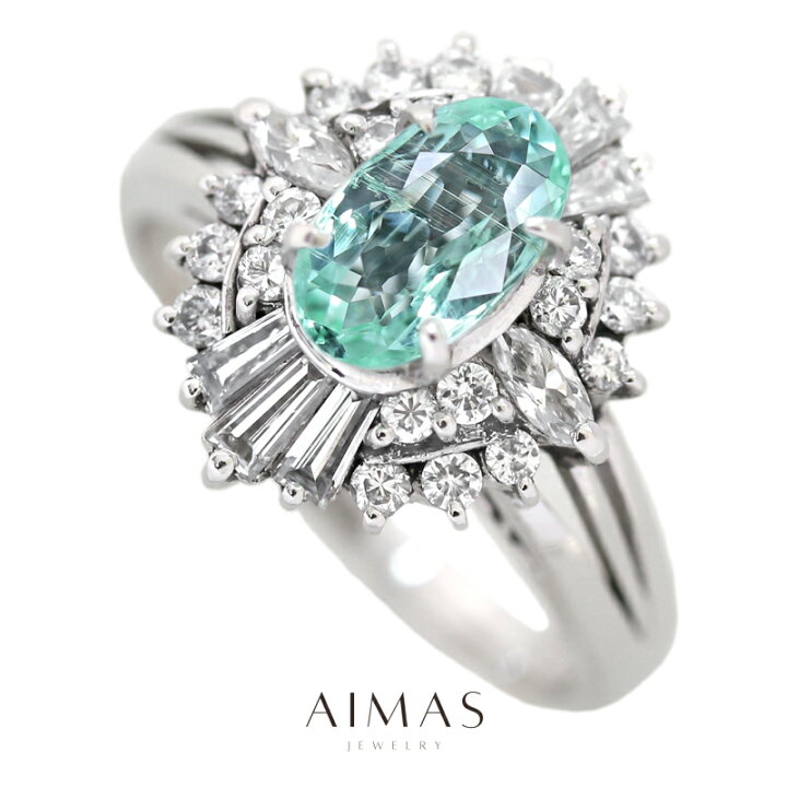 楽天市場】パライバトルマリン 0.78ct リング 9号 PT900 プラチナ 指輪  