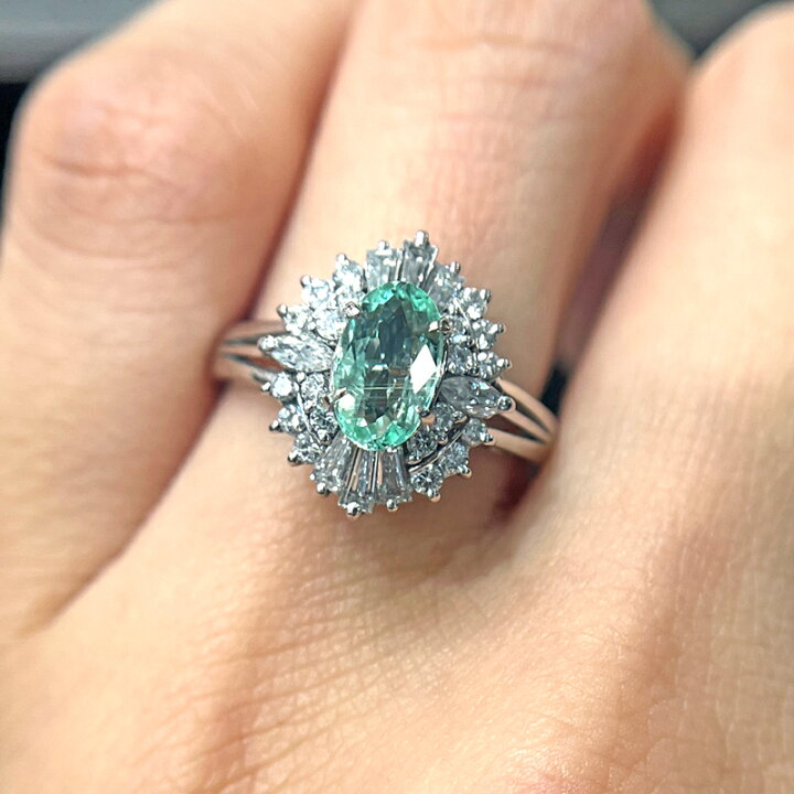 楽天市場】パライバトルマリン 0.78ct リング 9号 PT900 プラチナ 指輪  