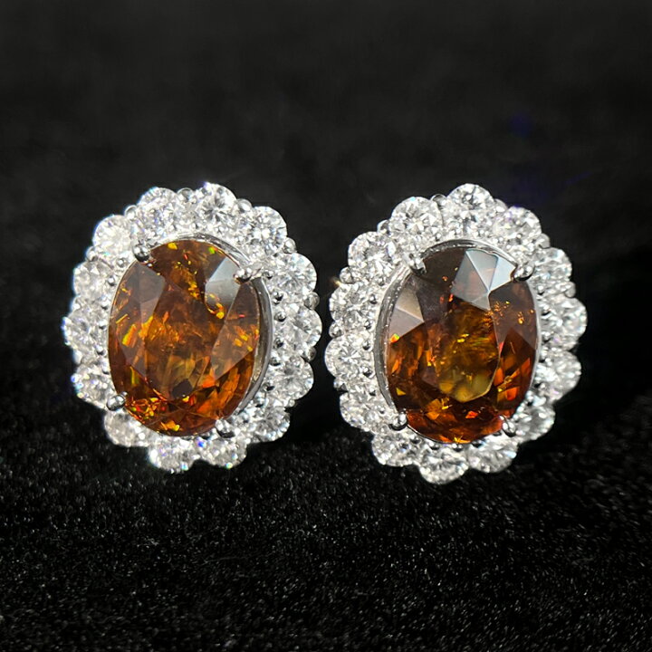 楽天市場】スフェーン 2.69ct/3.54ct ピアス PT900 プラチナ 