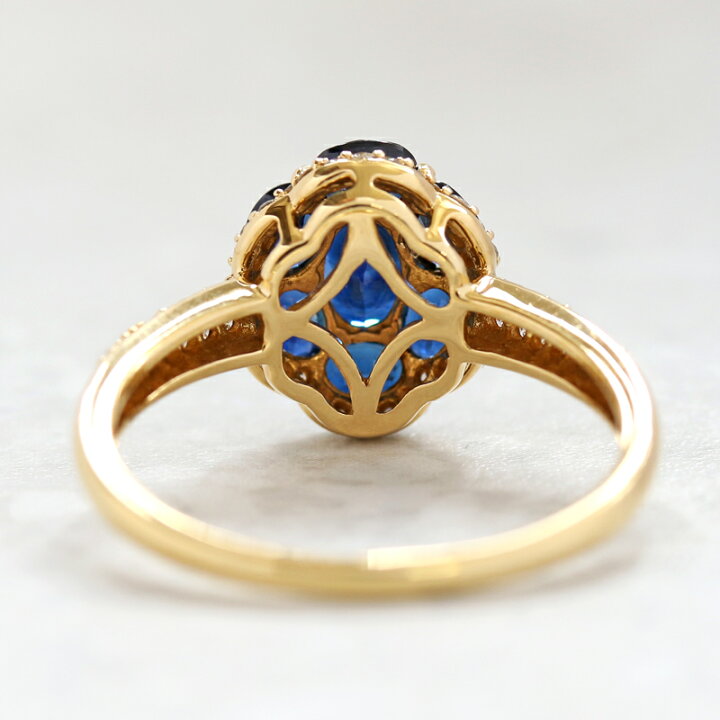 楽天市場】ブルーサファイア 1.7ct リング 17号 K18YG イエロー 