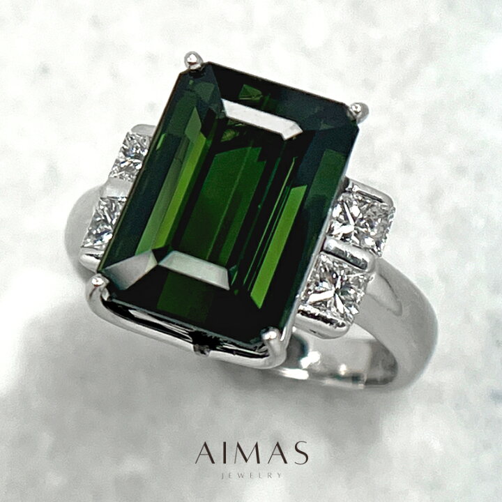 楽天市場】グリーントルマリン 11.08ct リング 17.5号 PT900 プラチナ  