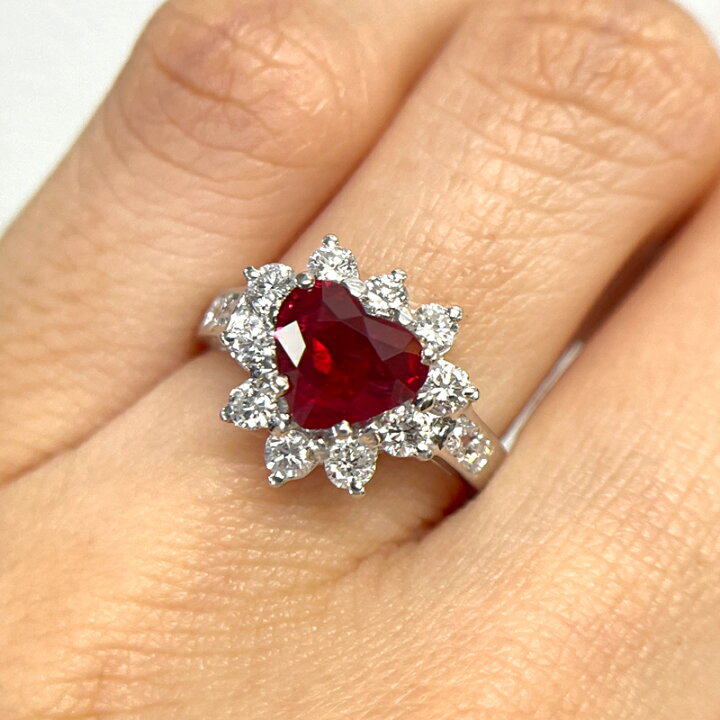 楽天市場】ピジョンブラッドルビー 1.16ct リング 9号 PT900 プラチナ 