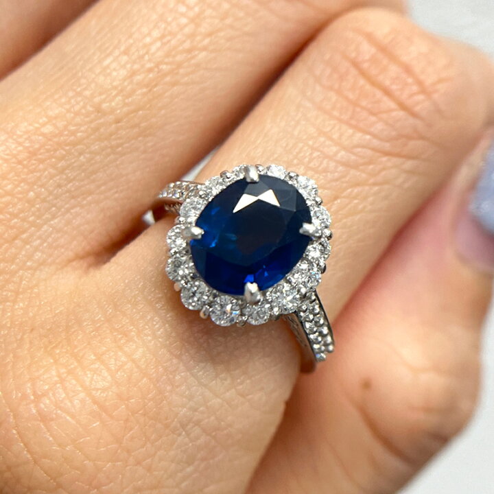 楽天市場】ロイヤルブルーサファイア 2.98ct リング 12号 PT900 