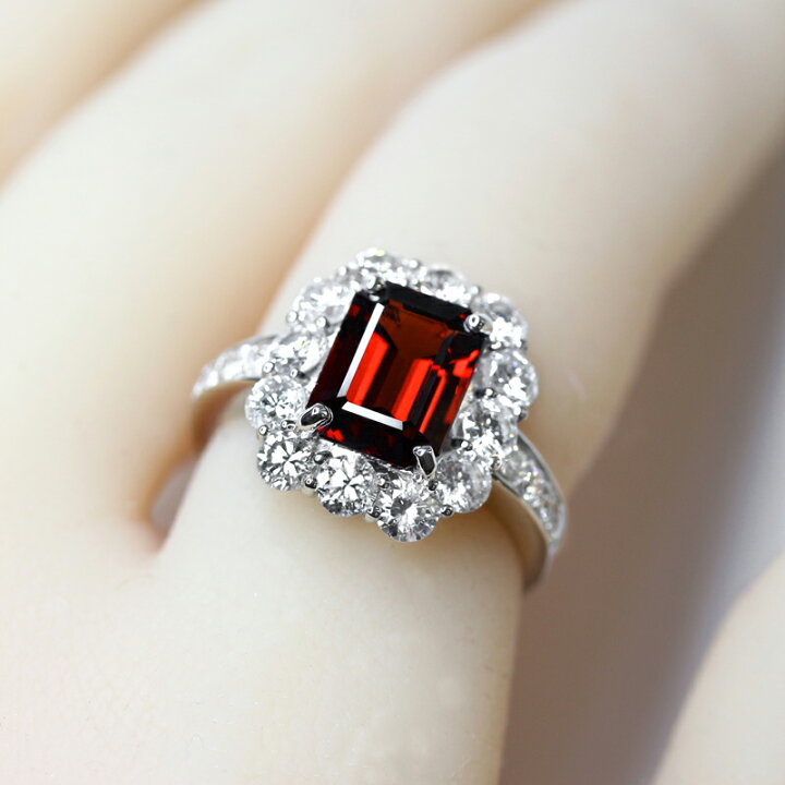 楽天市場】ミャンマー産レッドスピネル 2.75ct リング 12号 PT950 