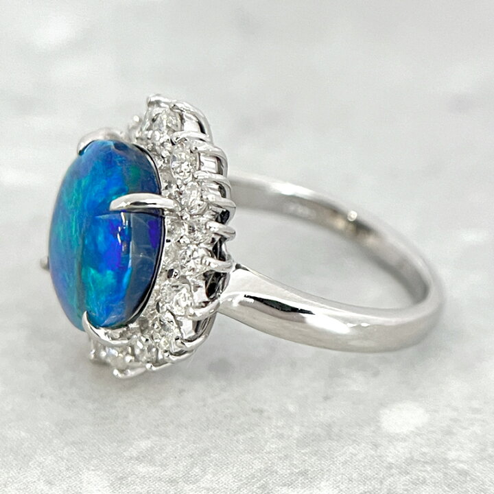 楽天市場】ブラックオパール 3.67ct リング 12号 PT900 プラチナ 指輪 