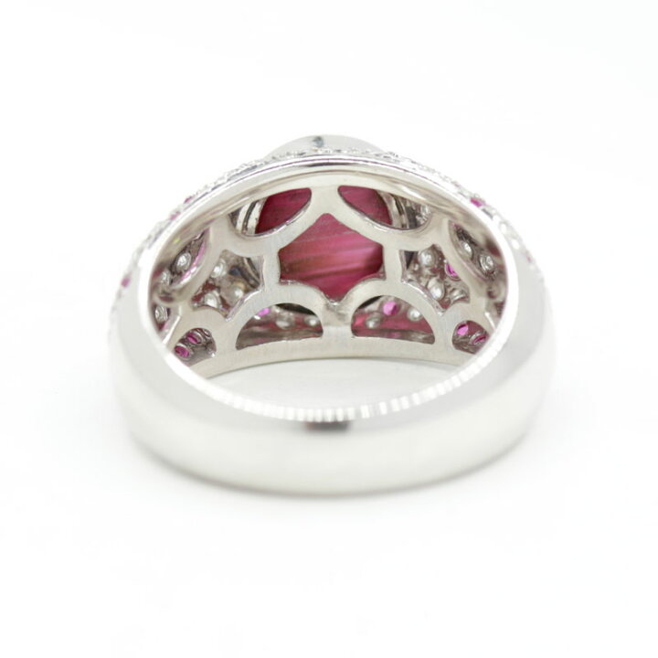 楽天市場】ピンクトルマリンキャッツアイ 2.5ct リング 12.5号 PT900 