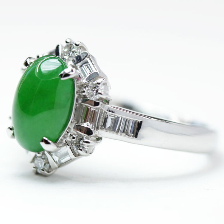 楽天市場】翡翠 1.91ct リング 13号 PT900 プラチナ 指輪 ダイヤモンド  