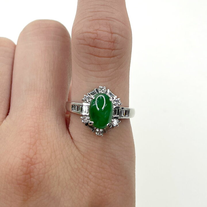 楽天市場】翡翠 1.91ct リング 13号 PT900 プラチナ 指輪 ダイヤモンド  