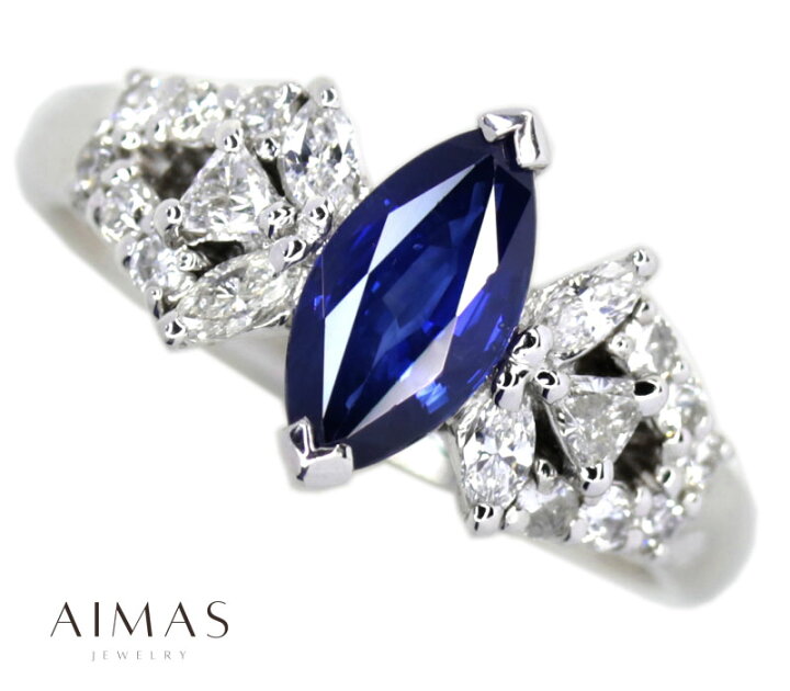 楽天市場】ブルーサファイア 1.34ct ダイヤモンド リング 16号 PT900 