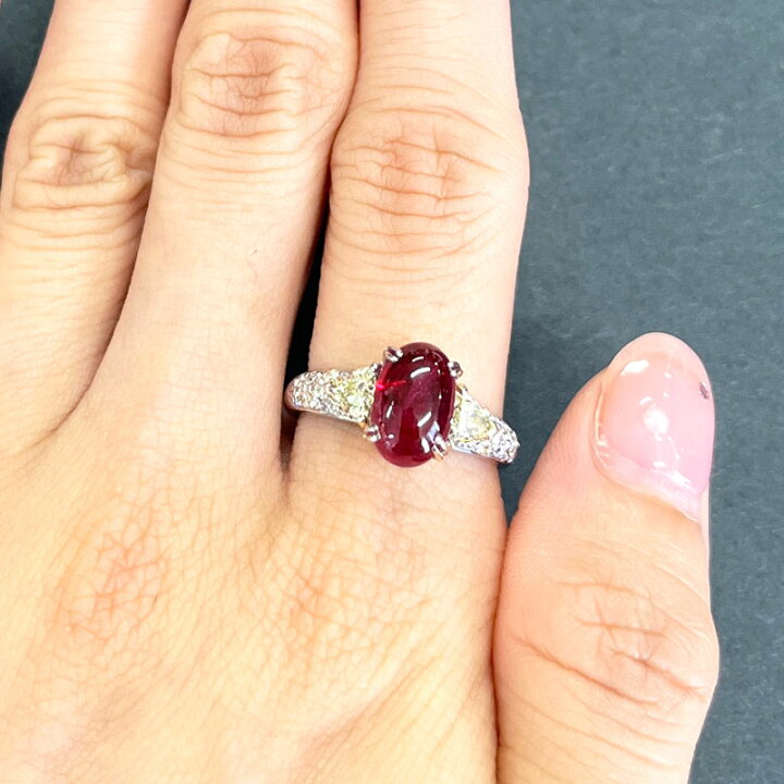 楽天市場】ルビー 4.007ct ダイヤモンド リング 14号 K18WG/YG 