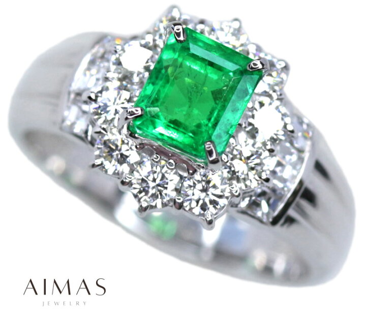 楽天市場】コロンビア産エメラルド 1.27ct ダイヤモンド リング 13号 