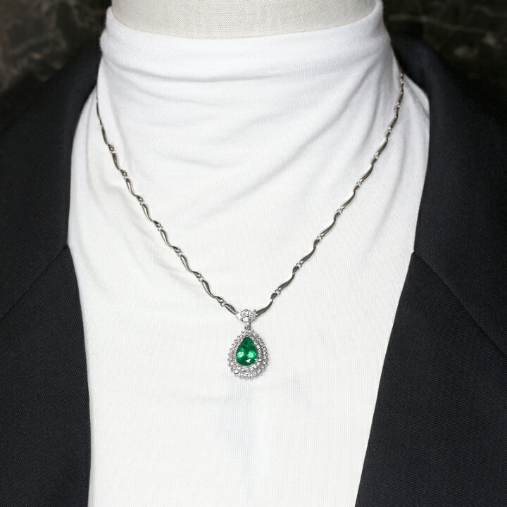 楽天市場】コロンビア産ビビッドグリーンエメラルド 1.66ct ネックレス 