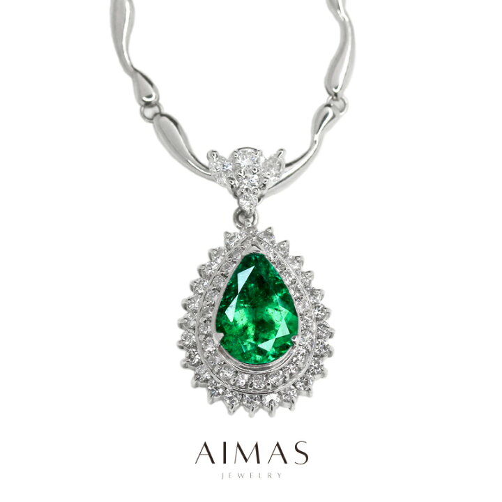 楽天市場】コロンビア産ビビッドグリーンエメラルド 1.66ct ネックレス 