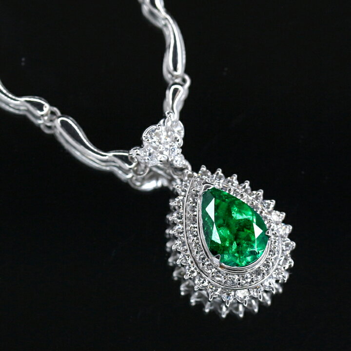 楽天市場】コロンビア産ビビッドグリーンエメラルド 1.66ct ネックレス 