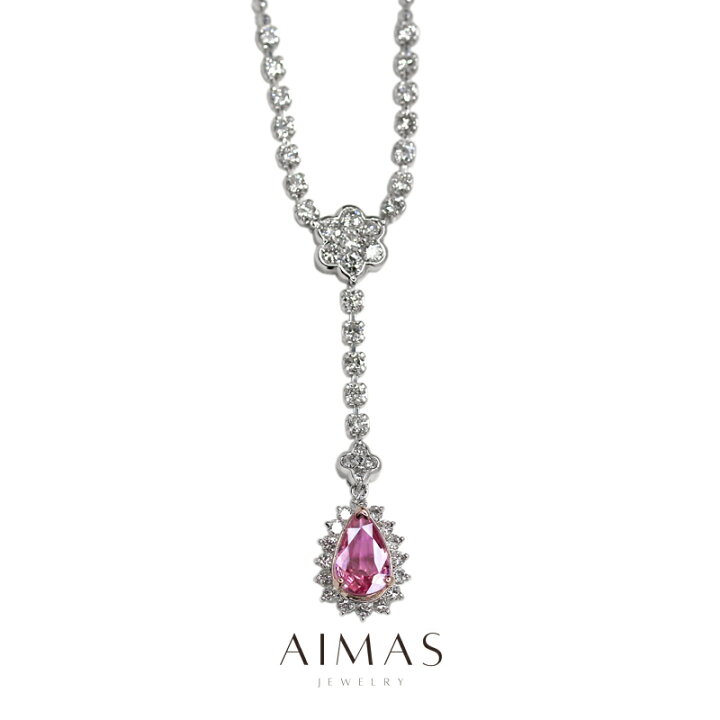 楽天市場】非加熱ピンクサファイア 1.06ct ネックレス PT900/850/PG 