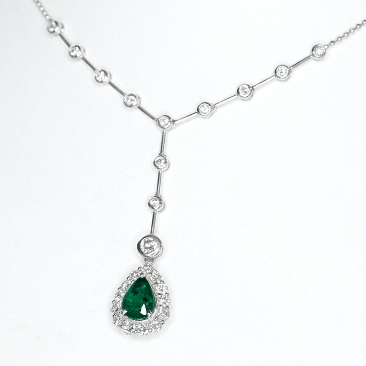 楽天市場】エメラルド 1.5ct ネックレス PT900/850 ネックレス 