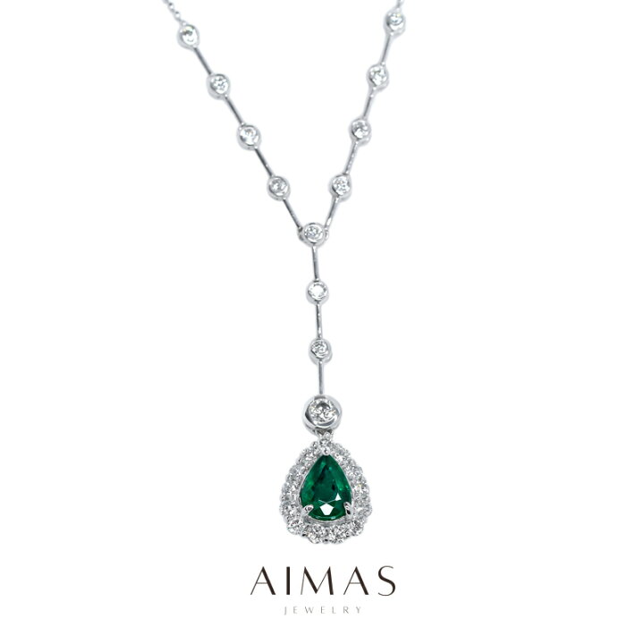 楽天市場】エメラルド 1.5ct ネックレス PT900/850 ネックレス 