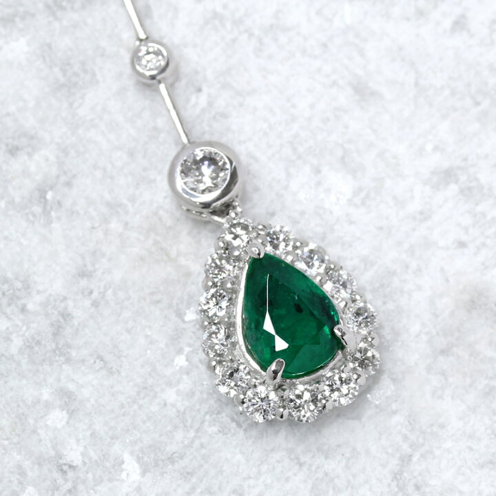 楽天市場】エメラルド 1.5ct ネックレス PT900/850 ネックレス 