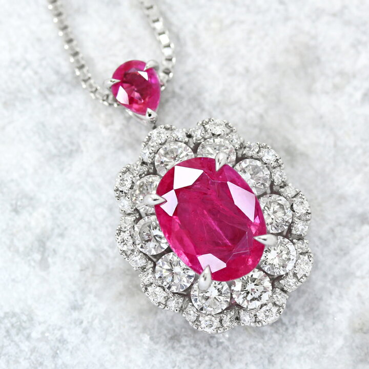 楽天市場】ミャンマー（ビルマ）産ルビー 2.94ct/0.36ct ネックレス 