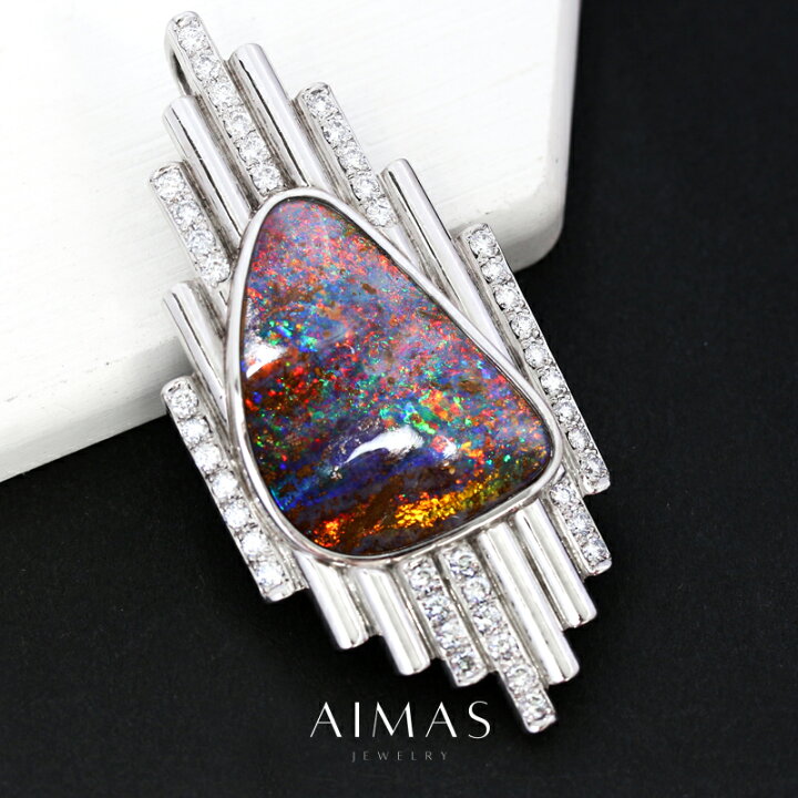 楽天市場】ボルダーオパール 25.18ct ペンダントトップ/ブローチ PT900 