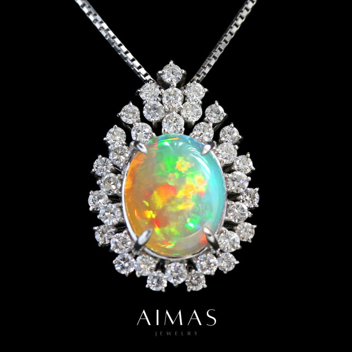 楽天市場】【動画】オパール 6.1ct ネックレス PT900/850 プラチナ  