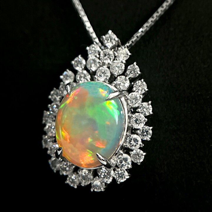 楽天市場】【動画】オパール 6.1ct ネックレス PT900/850 プラチナ 