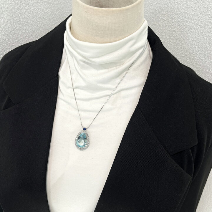 楽天市場】【ｾｰﾙ】アクアマリン 16.5ct ネックレス PT950/850 