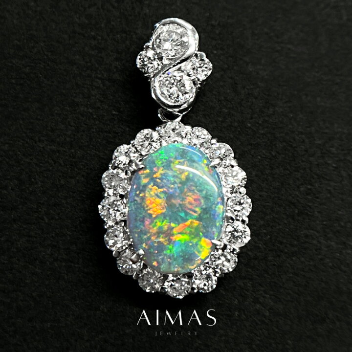 楽天市場】ブラックオパール 1.13ct ペンダントトップ PT900 プラチナ 
