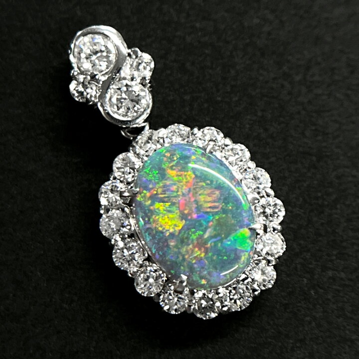 楽天市場】ブラックオパール 1.13ct ペンダントトップ PT900 プラチナ 