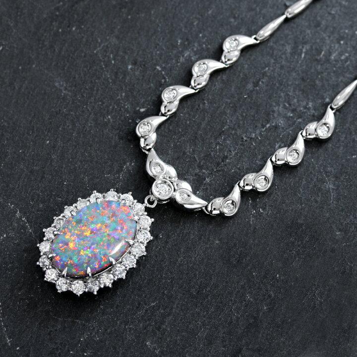 楽天市場】【ｾｰﾙ】ブラックオパール 7.96ct ネックレス PT950/850 