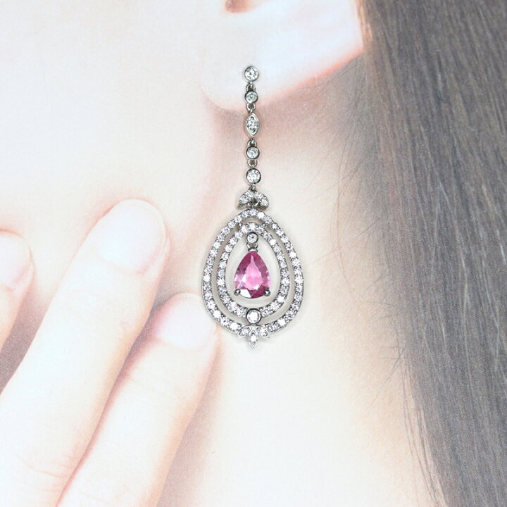 楽天市場】【ｾｰﾙ】パパラチアサファイア 1.19ct/1.15ct ピアス PT900 