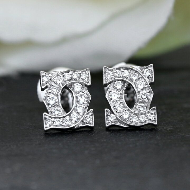 楽天市場】【Cartier】カルティエ ダイヤモンド 16P/16P ピアス K18WG 