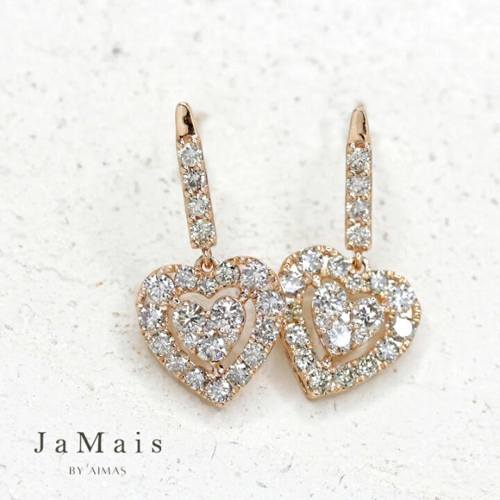 楽天市場】【JaMais】ダイヤモンド 0.5ct/0.5ct ピアス K18PG 18金 