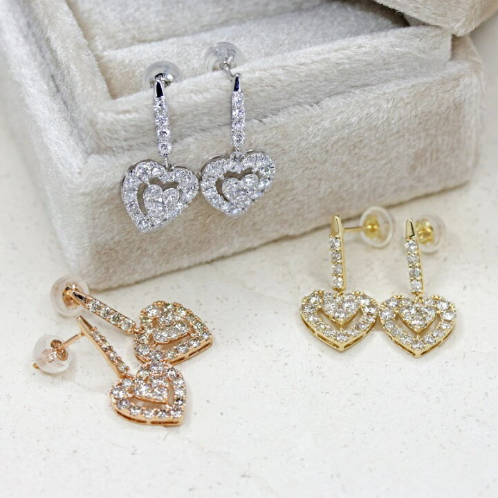 楽天市場】【JaMais】ダイヤモンド 0.5ct/0.5ct ピアス K18PG 18金 