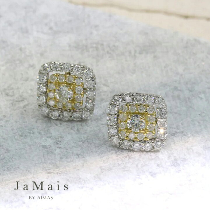 楽天市場】【JaMais】ダイヤモンド 0.35ct/0.35ct ピアス PT900 K18YG 