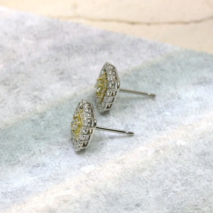 楽天市場】【JaMais】ダイヤモンド 0.35ct/0.35ct ピアス PT900 K18YG 