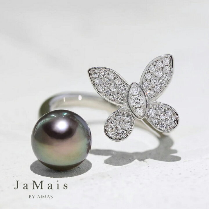 楽天市場】【JaMais】Papillon -パピヨン- 黒蝶真珠 約8.0mm リング 13  