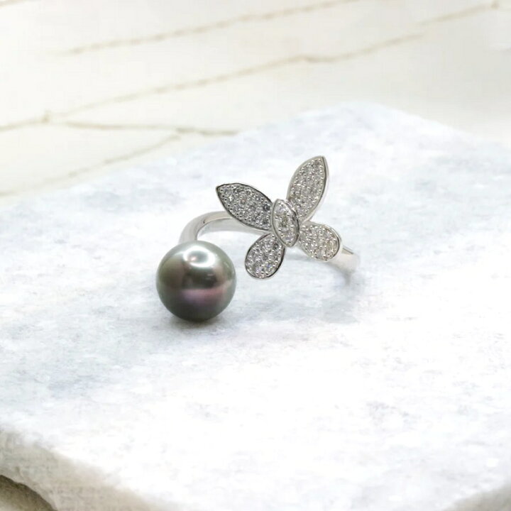 楽天市場】【JaMais】Papillon -パピヨン- 黒蝶真珠 約8.0mm リング 13  