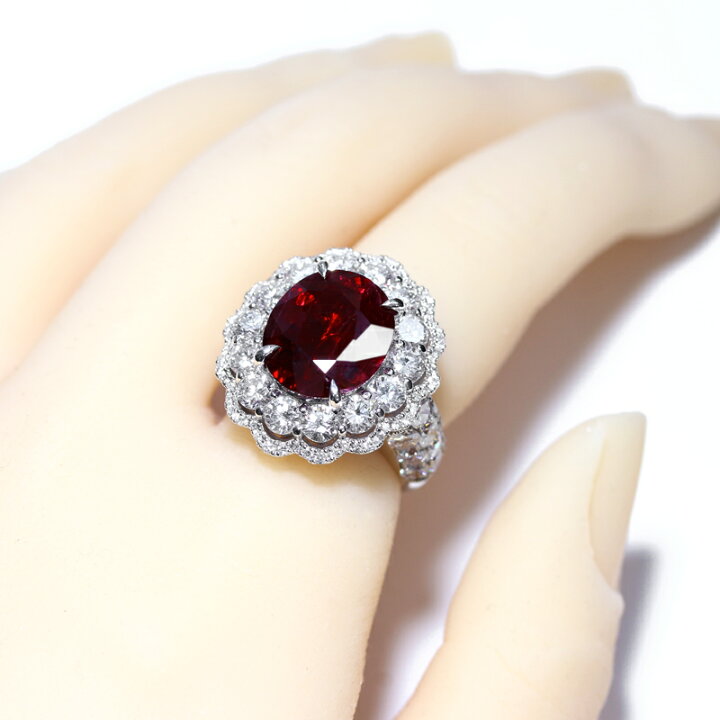 楽天市場】【ｾｰﾙ】タイ産ルビー 6.53ct リング 12号 PT950 プラチナ 