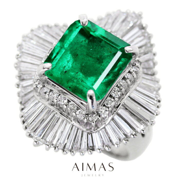 楽天市場】コロンビア産ビビッドグリーンエメラルド 3.62ct リング 11 