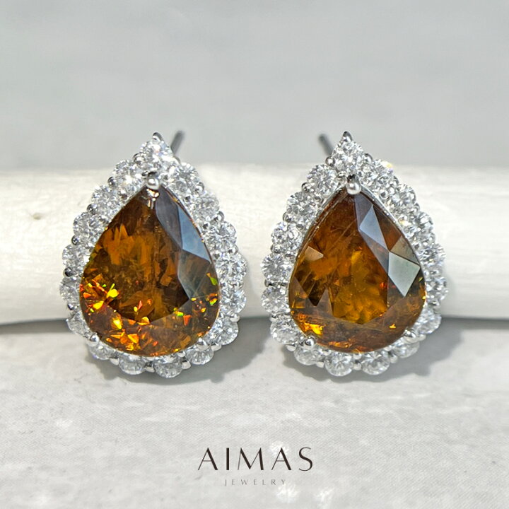 楽天市場】スフェーン 3.14ct/3.52ct ピアス PT900 プラチナ 