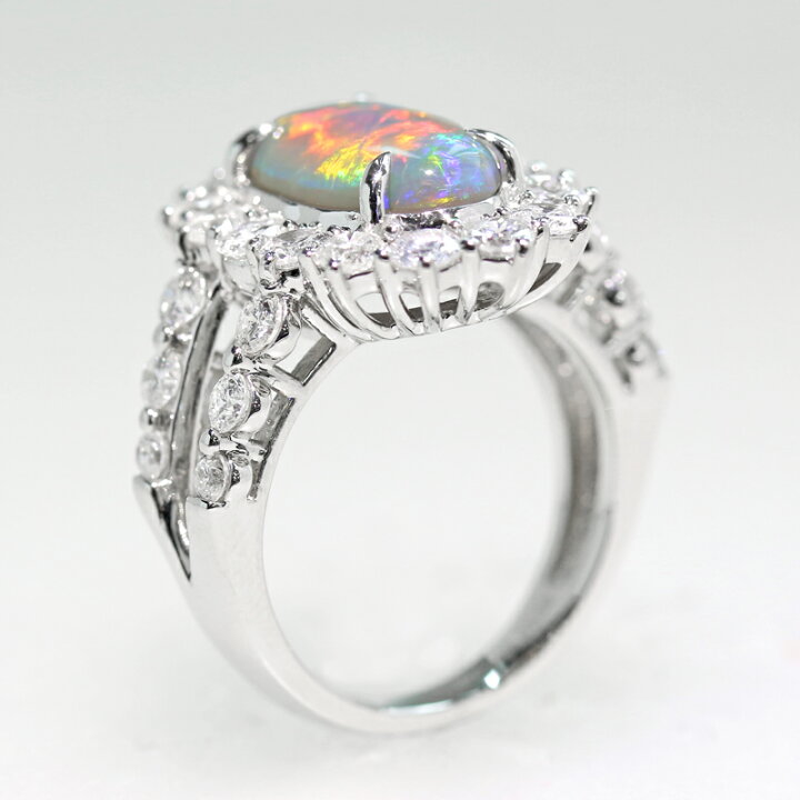 楽天市場】ブラックオパール 2.86ct リング 12号 PT950 プラチナ 指輪 