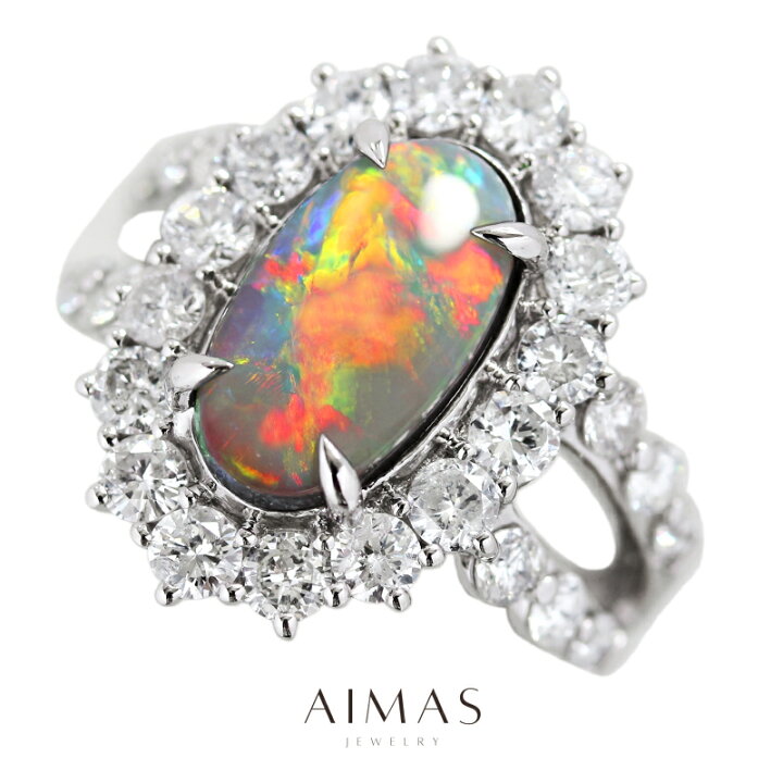 楽天市場】ブラックオパール 2.86ct リング 12号 PT950 プラチナ 指輪 