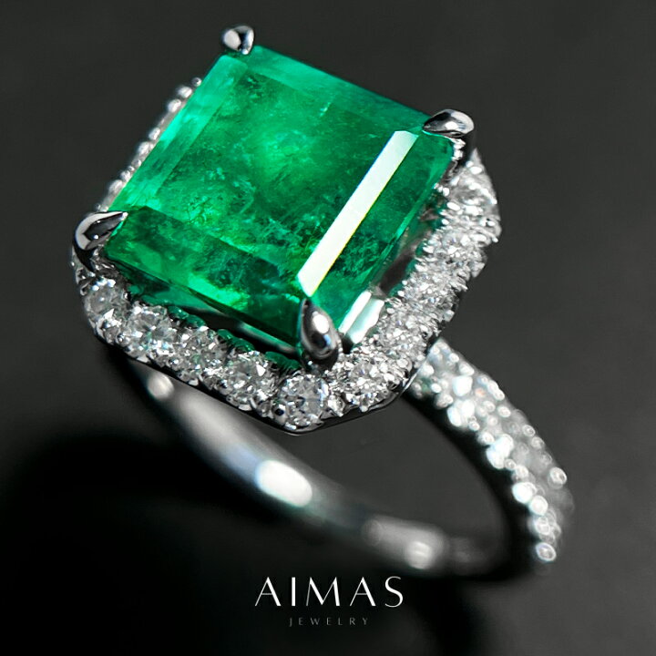 楽天市場】コロンビア産ビビッドグリーンエメラルド 4.39ct リング 12 