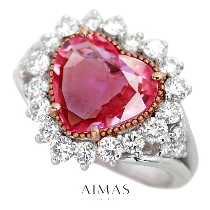 楽天市場】【ｾｰﾙ】パパラチアサファイア 3.631ct リング 12号 PT900/PG 