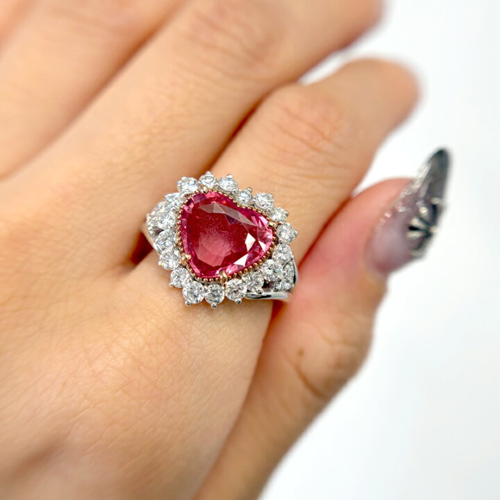 楽天市場】【ｾｰﾙ】パパラチアサファイア 3.631ct リング 12号 PT900/PG 