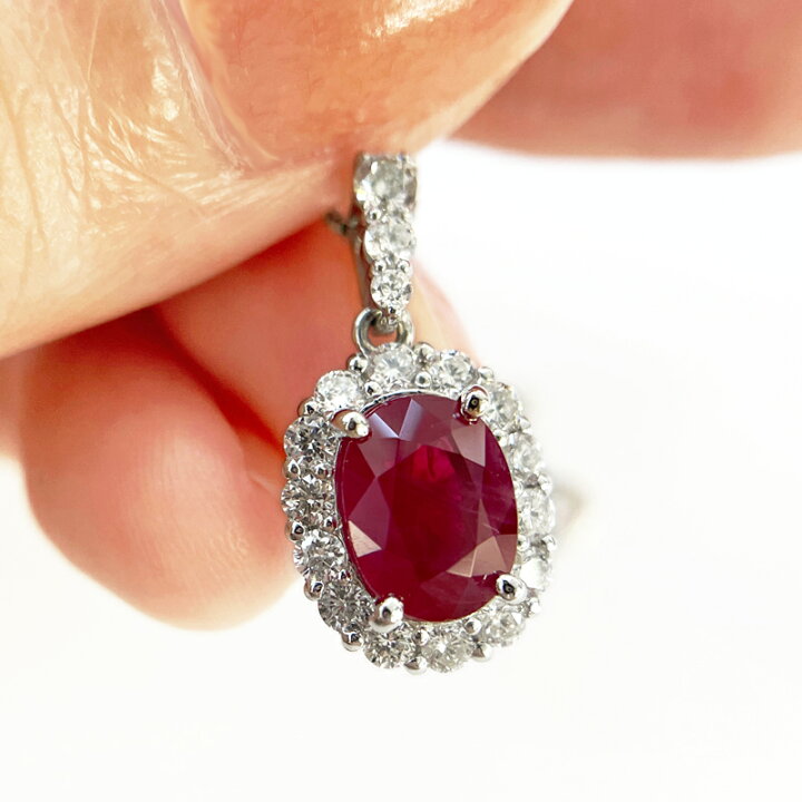 楽天市場】ルビー 1.98ct ネックレス PT900/850 プラチナ ダイヤモンド 