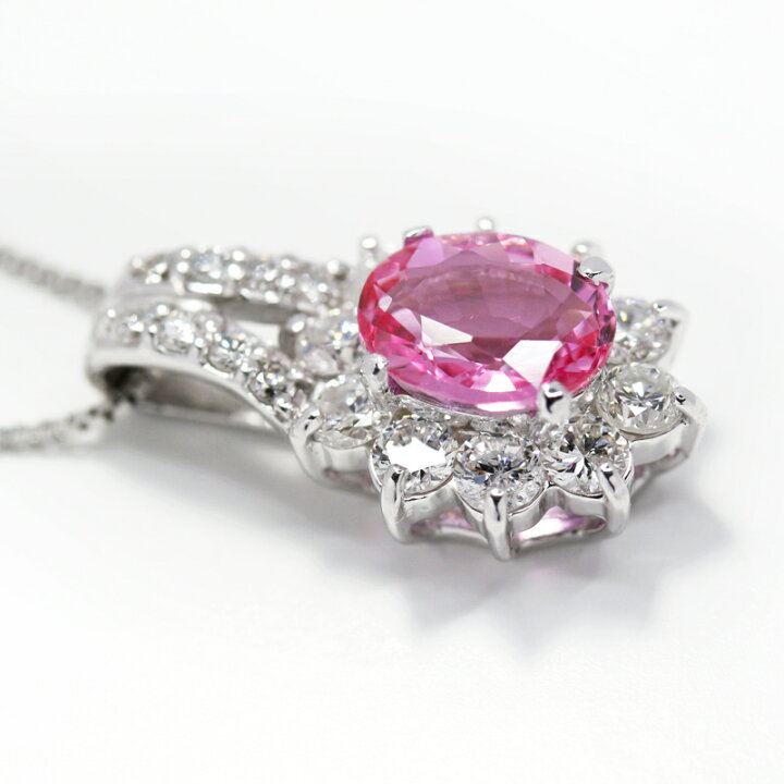 楽天市場】ピンクサファイア 1.55ct ネックレス PT900/850 プラチナ 